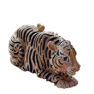 Elegant Tiger Clutch in Gold and Black